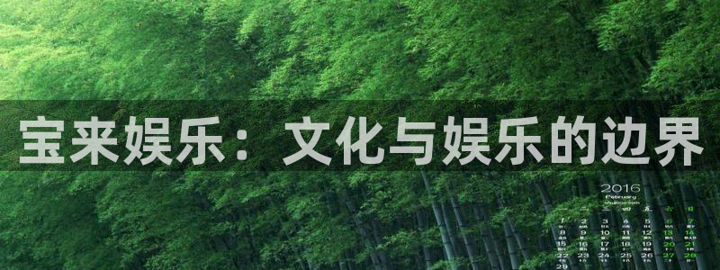 天顺娱乐：宝来娱乐：文化与娱乐的边界